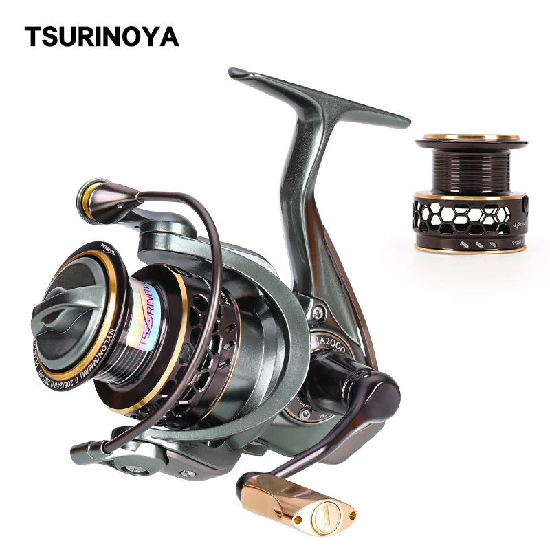 TSURINOYA Jaguar 1000 2000 3000 carrete profundo poco profundo rodamiento de acero inoxidable de fundición larga carrete de pesca Spinning Bass agua salada
