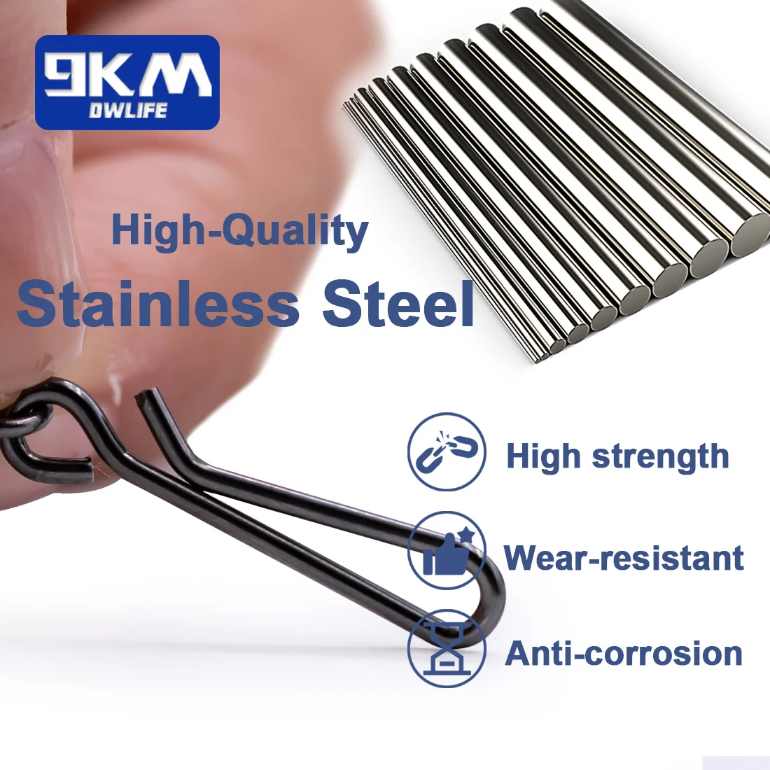 Broches giratorios de pesca de 50-200 piezas, barril giratorio de pesca, Conector de señuelos a presión, Clip de pesca de agua salada, aparejos de arrastre a presión - imagen 4