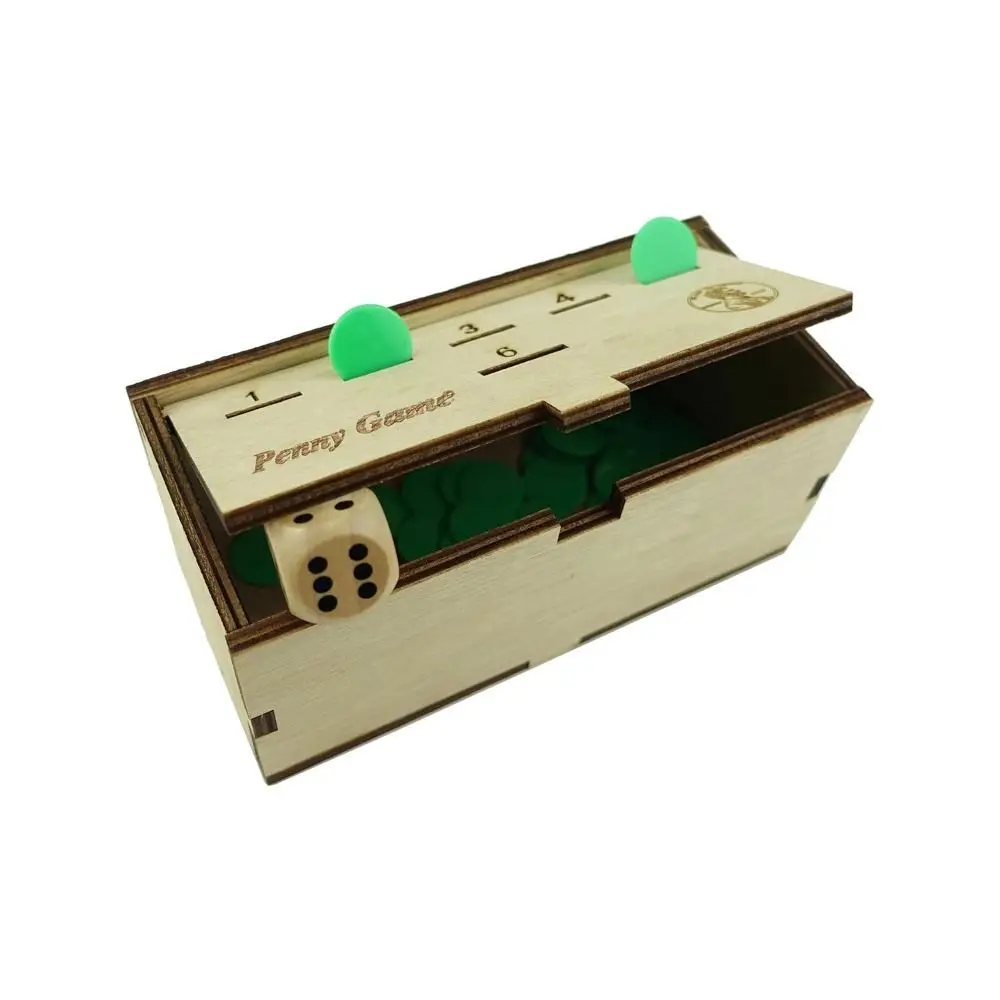 Juego de mesa divertido de 50 monedas Friends, caja de juego de 1 dados, juego de gotas de monedas de madera, juego de penny interactivo para 2-6 jugadores - imagen 5