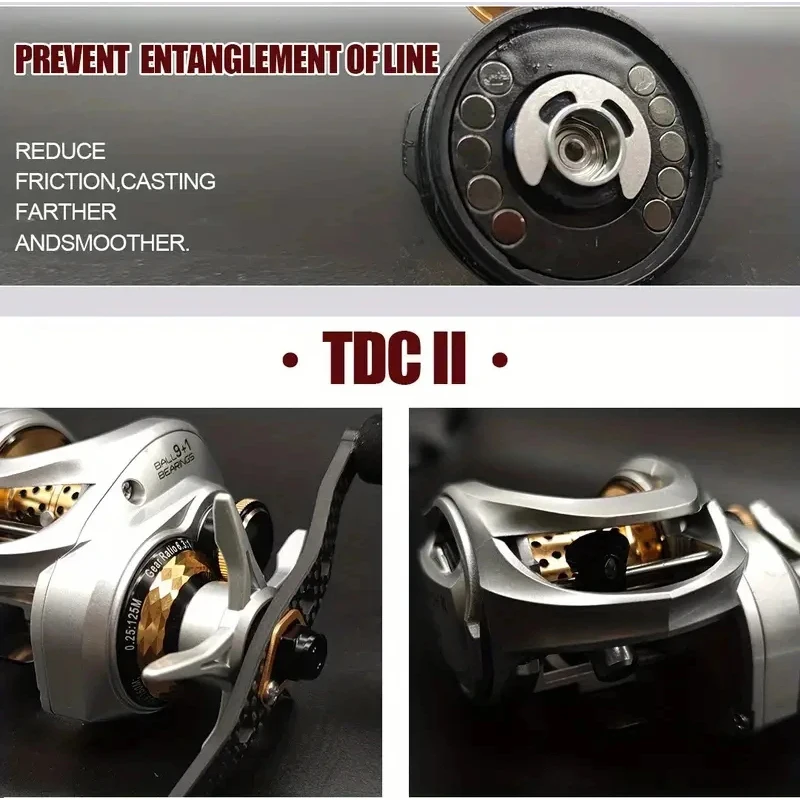 Carrete Baitcasting TDC3000 Segunda Generación – 9+1BB 6.3:1 16kg - imagen 5