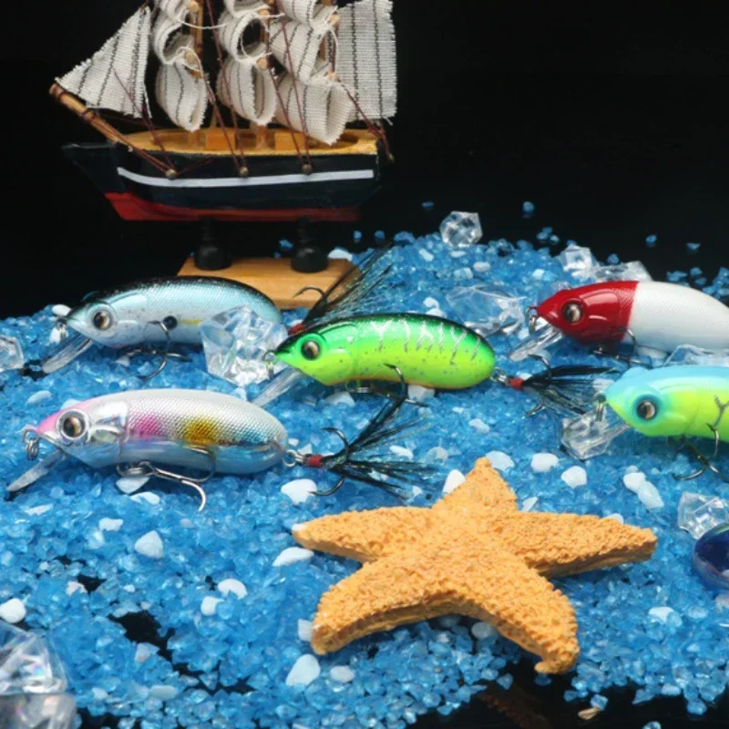 CC60 CC50 Crankbait 5/6mm Señuelos de Pesca hundidos cebo de manivela pequeña Mini fregadero Minnow Artificial duro para lubina trucha perca Lucio pescado - imagen 5