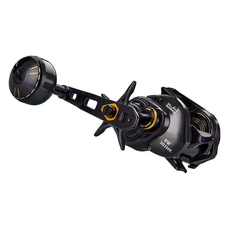 Carrete DEUKIO Baitcasting 16KG potencia de arrastre 6 + 1BB 6,3: 1 relación de engranaje Drag Clicker más largo mango de potencia única carrete de pesca Baitcaster - imagen 5