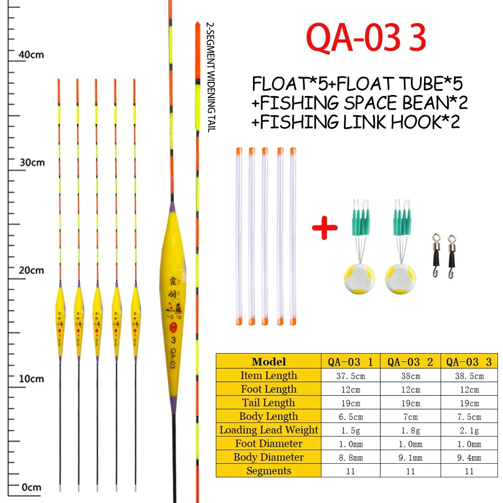 Juego de flotadores de pesca verticales, boya Bobber, flotadores de pesca, flotador fluctuante, Nano boya de agua para accesorios de pesca, 5 uds. - imagen 3