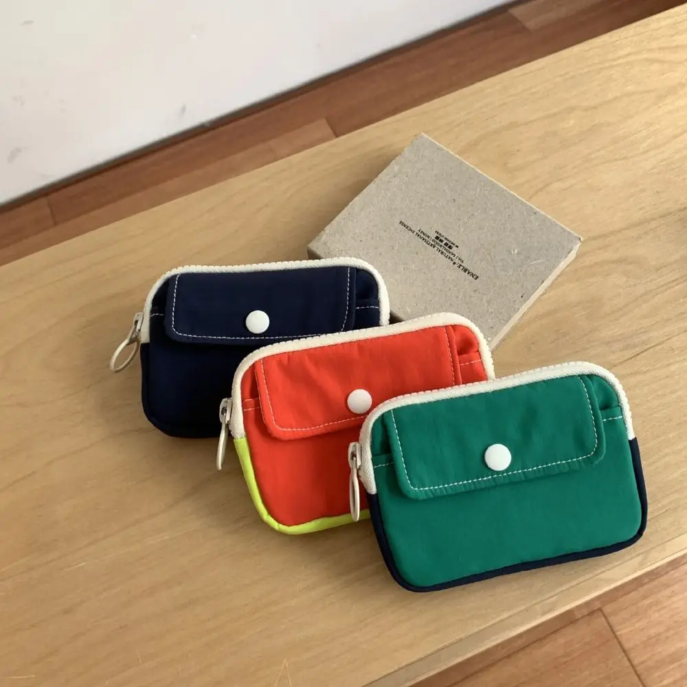Nuevo Monedero de Color sólido, billetera ligera de lona para efectivo, Mini bolso para auriculares, - imagen 4