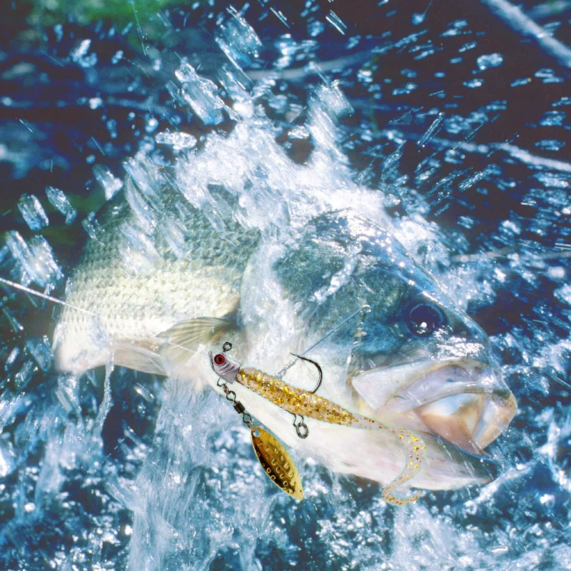 WEIHE, 1 Uds., anzuelo con cabeza de plomo tipo pez, picado 7g10g17g, anzuelo doble con ranura para sangre, anzuelo Luya con lentejuelas de hoja de sauce - imagen 4