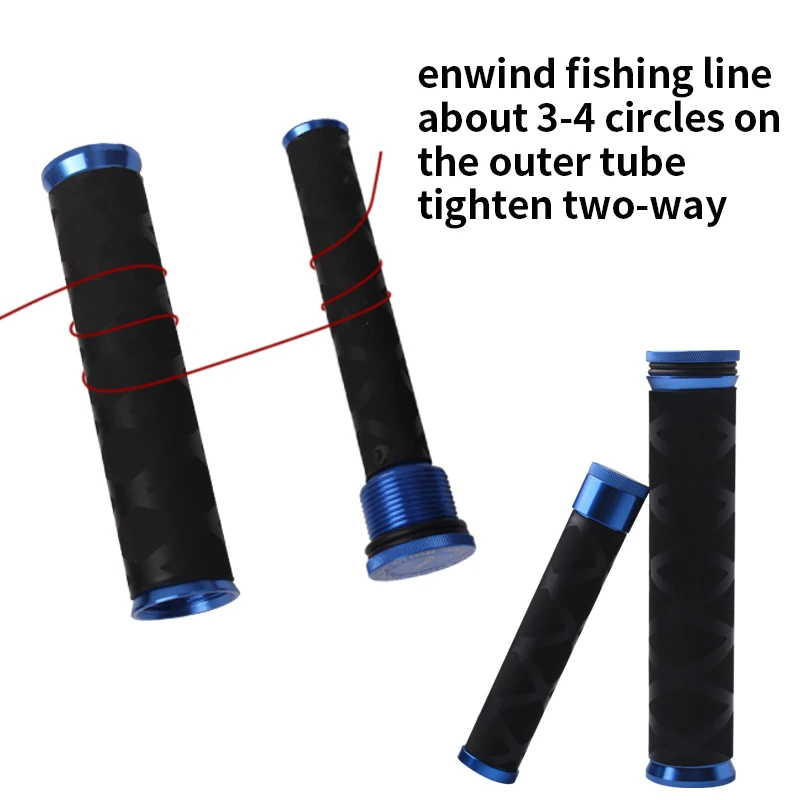 Ruke-sedal de pesca para enrollar, herramienta de carrete y línea, mango cómodo, útil, longitud del aparejo, tubo de 13,9/10,5mm, ayuda a atar un nudo, 1 ud. - imagen 3