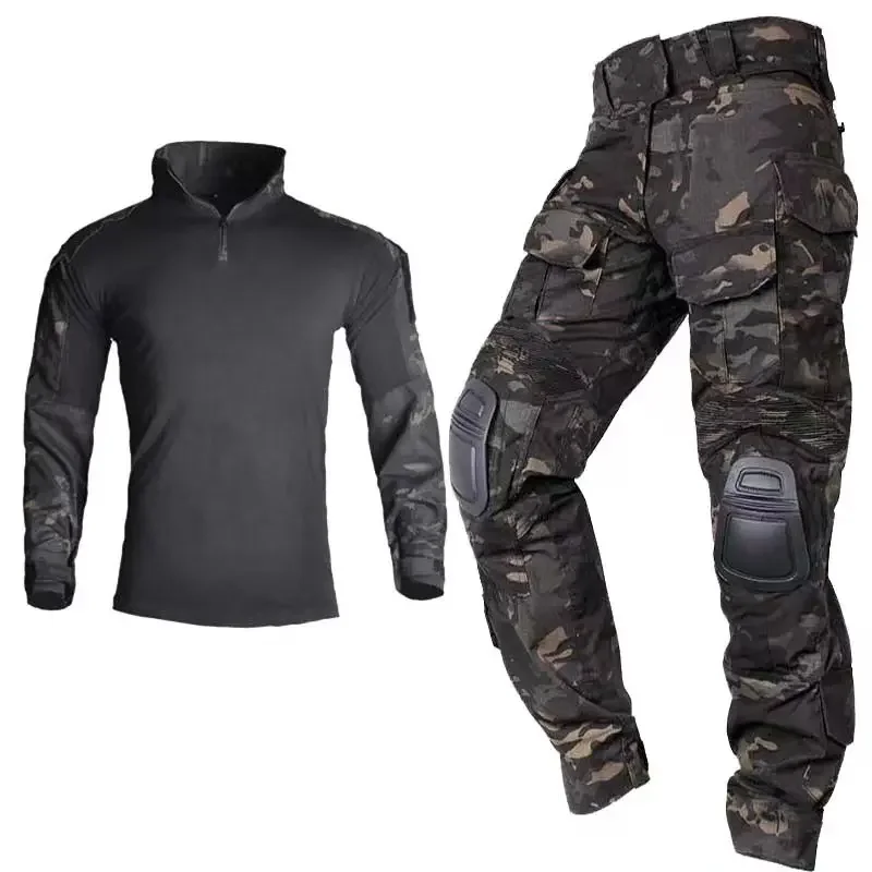 Traje de combate G3, camisa táctica para hombre, pantalones de acampada con almohadillas, ropa deportiva Airsoft para Paintball, uniforme de camuflaje para caza y acampada - imagen 2
