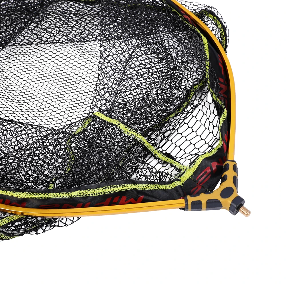 MIFINE Red de mano de aterrizaje de peces, Red de recubrimiento de pegamento, varilla telescópica con marco de aleación de aluminio, accesorios de Camping de pesca, 56CM - imagen 4