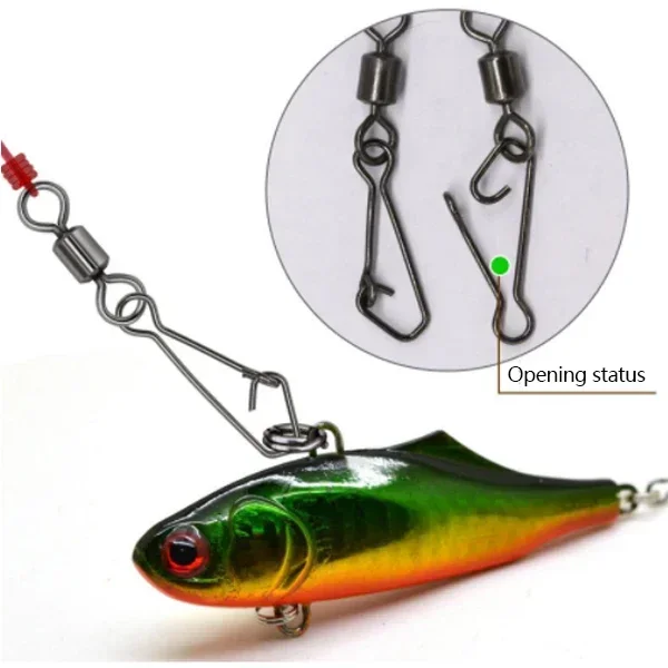 50 Uds conector de pesca barril giratorios Snap Rolling giratorio para anzuelo enlace pesca señuelo Accesorios - imagen 5