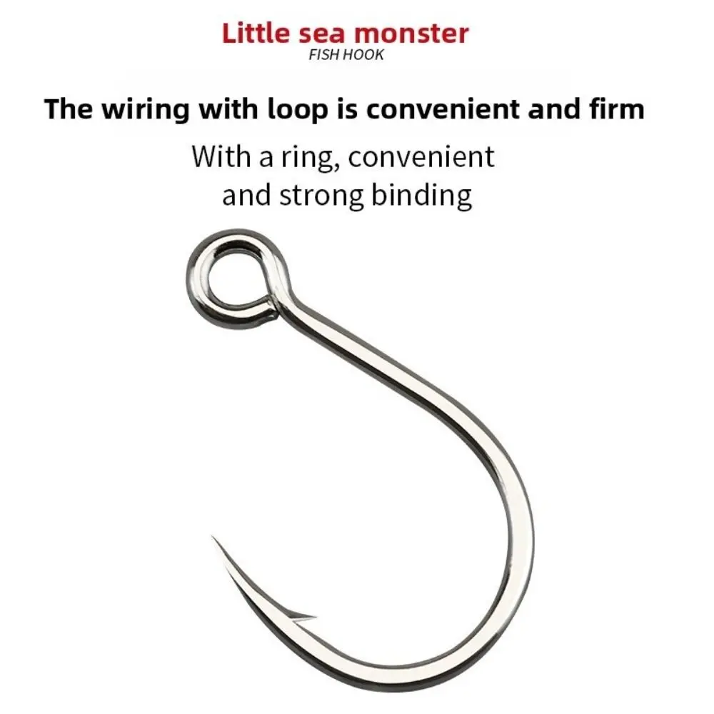 10 # -4/0 #   Anzuelo de pesca Popper de agua salada de tamaño, Material a prueba de herrumbre, diseño de un solo gancho, gancho súper a prueba de herrumbre resistente - imagen 4