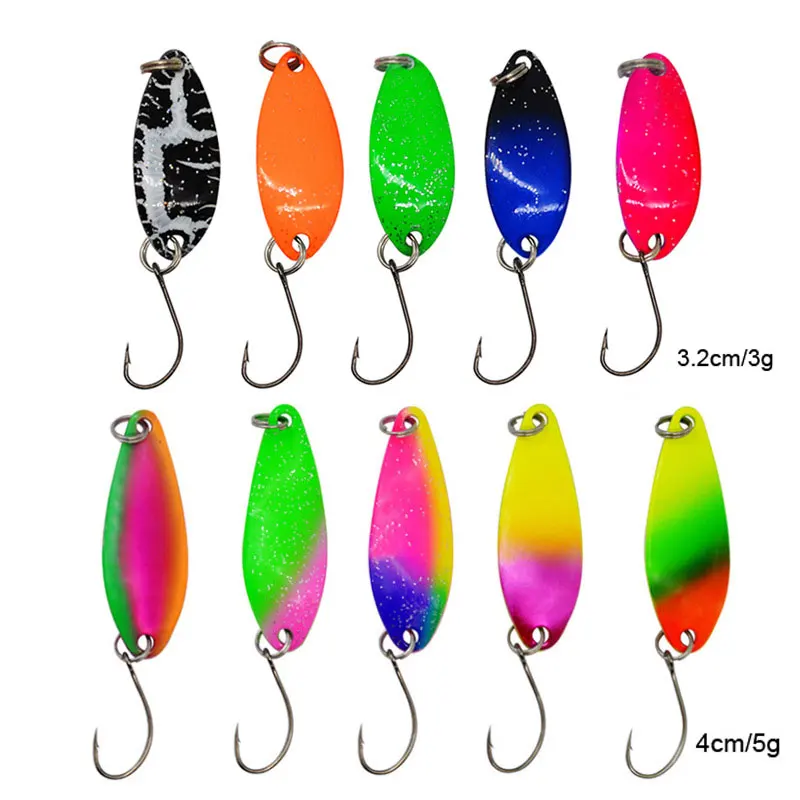 JYJ-Juego de Señuelos de Pesca, cebo wobbler para lucio y trucha, 3g, 4,5g, 5g, paquete de caja, 10 piezas por lote - imagen 5