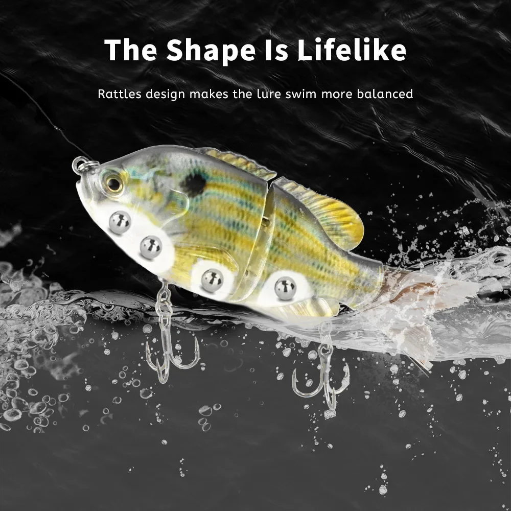 Señuelo de pesca articulado, 120mm, 34g, cebo duro, Swimbait, cepillo, cola, lubina, cebo bluegill, swimbait - imagen 5