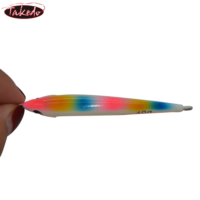TAKEDO RX10 luminoso 40g 7,5 cm hundimiento Metal vibración señuelo pesca Jigging señuelos para agua salada - imagen 5