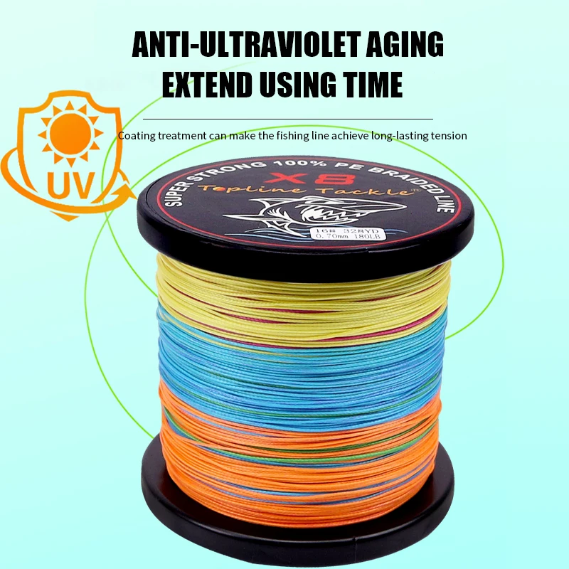 Topline-línea de pesca trenzada, cuerda de pesca PE multifilamento de 100m, Tecnología japonesa fuerte, 8 lb-300lb, 2 colores - imagen 3