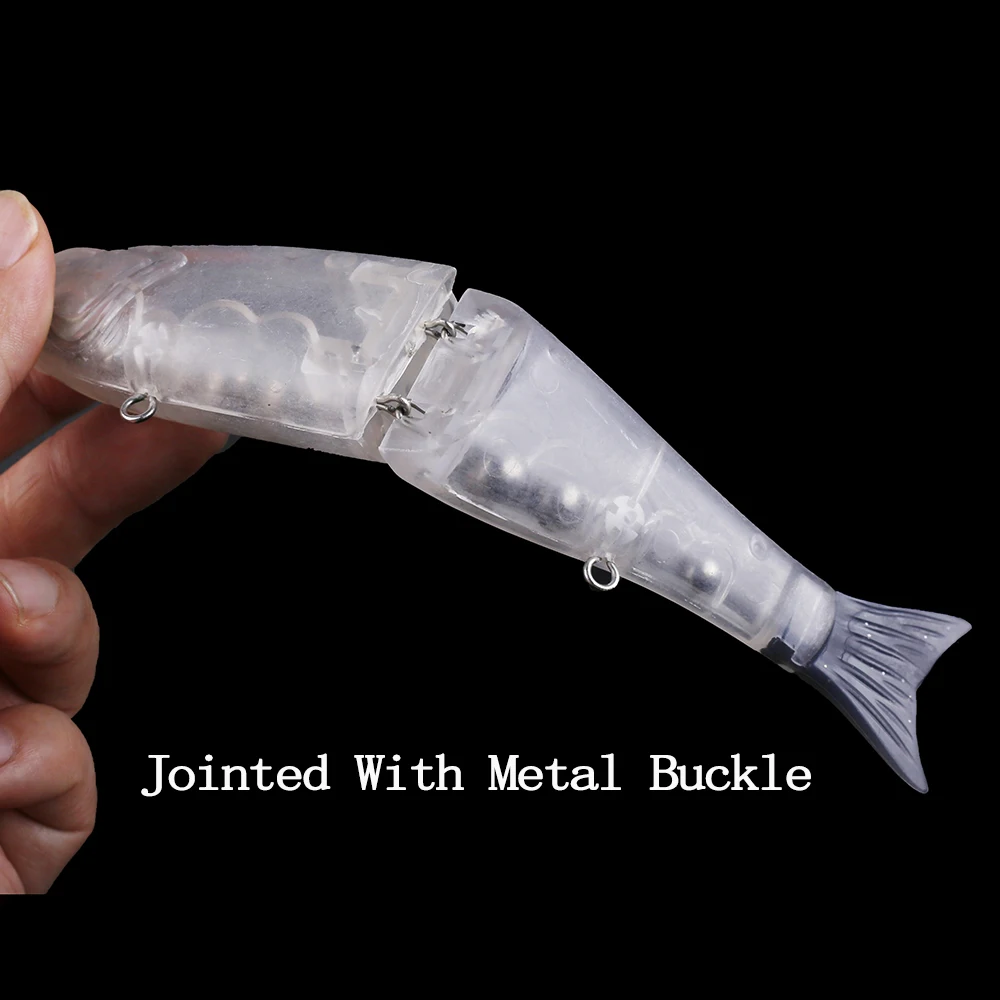 Chan'sHuang-señuelo de pesca hecho a mano, cebo en blanco sin pintar de 5 piezas, sonajeros de hundimiento Lipless Glide Swimbait de cola suave Artificial DIY - imagen 5