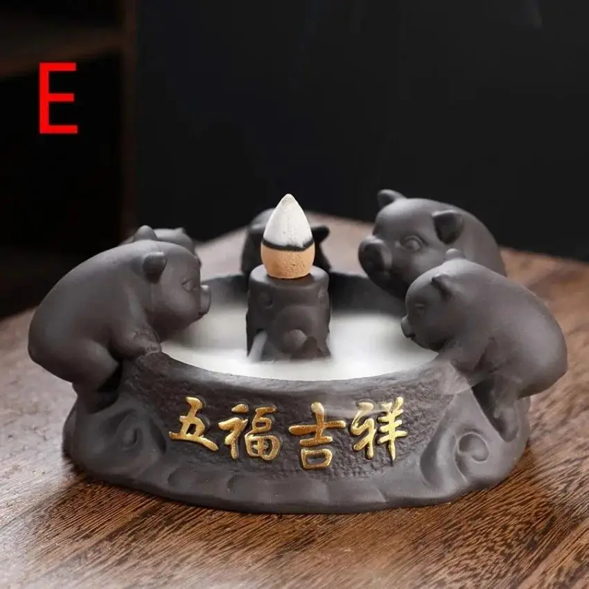 Quemador de incienso Mano de Buda con Guanyin y loto, arena púrpura - imagen 4