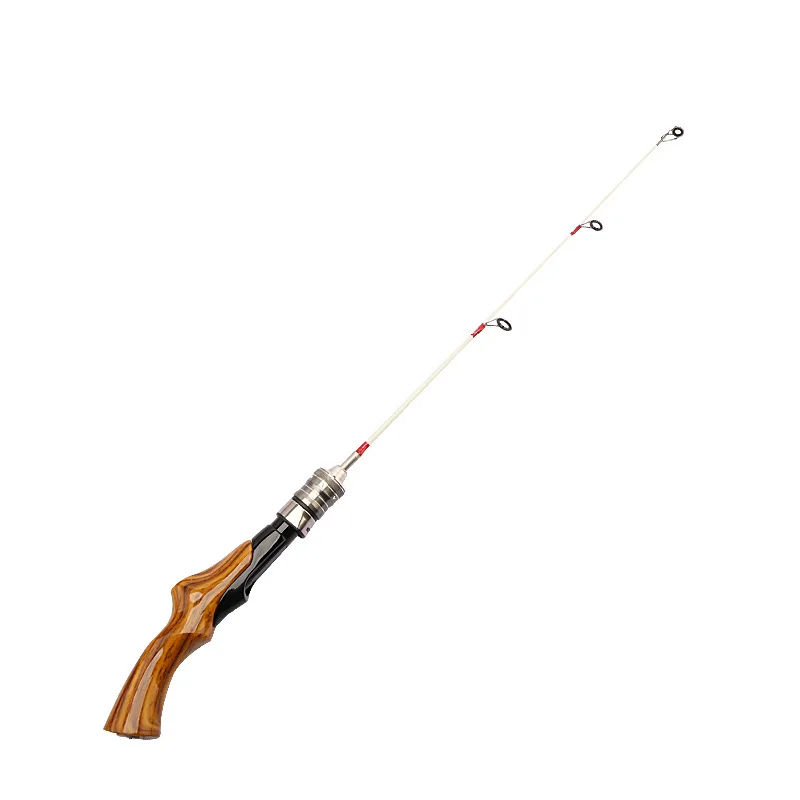 Caña de pescar en hielo de cola ligeramente plana sólida 50CM 60CM 70CM caña de pescar de invierno portátil MINI puente caña de pescar - imagen 5