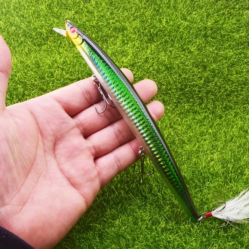 Señuelo de Pesca de pececillo grande, 1 unidad, 18,5 cm, 22g, cebo duro Artificial, anzuelos de Pesca de plumas, carpa, lubina, Pesca, Isca, Wobblers, Crankbaits