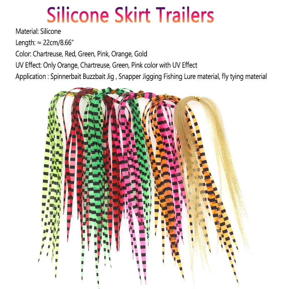 Bimoo-falda de goma de silicona de 60 piezas ~ 600 piezas, cebo giratorio para remolque, Material de atado de plantilla, pargo, Jigging, accesorio de señuelo de pesca - imagen 2