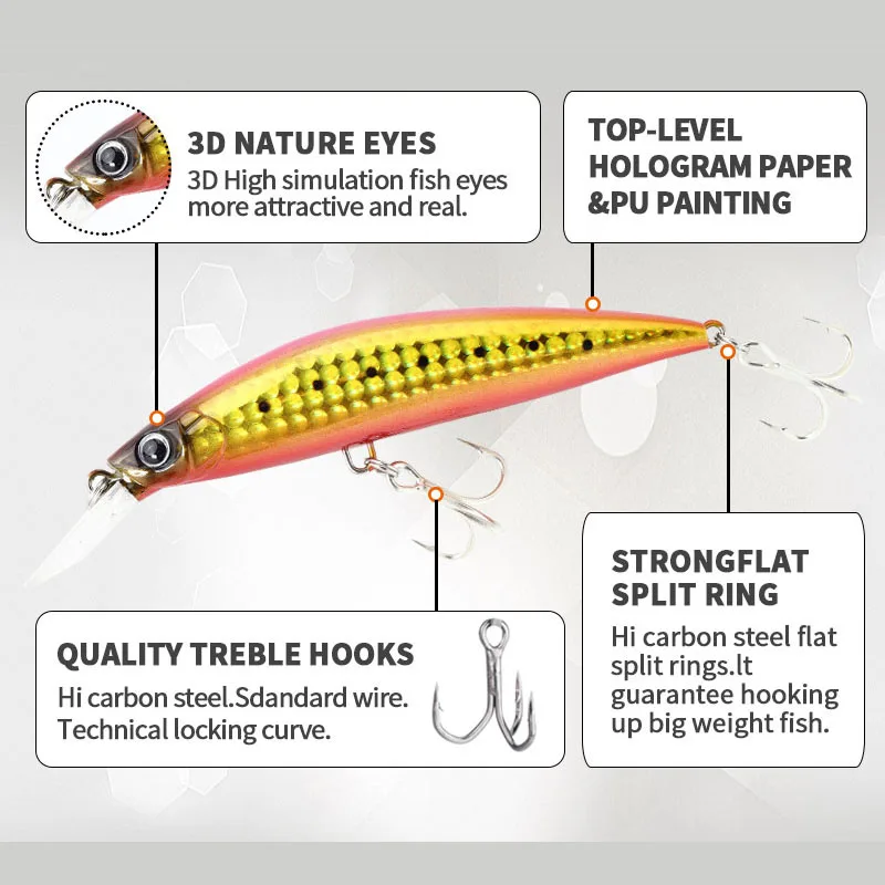 Señuelos de Pesca de pececillo que se hunden, 30g, 90mm de largo, cebo Artificial de fundición, buceo en agua salada, Trolling, Swimbait, equipo de Pesca Wobbler - imagen 4