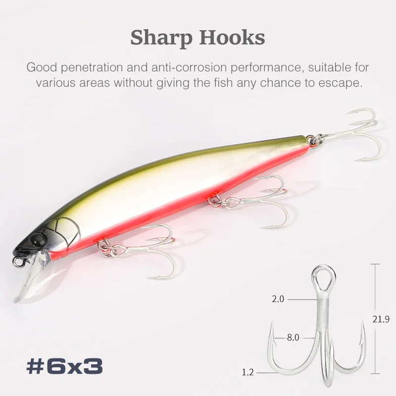 TSURINOYA-señuelo de pesca de mar, Jerkbait que se hunde, 115S, 20g, pececillo de fundición larga, cebo duro Artificial, Lucio, señuelo de pesca - imagen 4