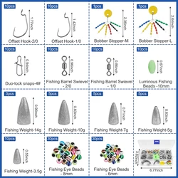 Kit Texas Rig y Carolina Rig – Plomos Bala, Ganchos y Conectores para Lubina