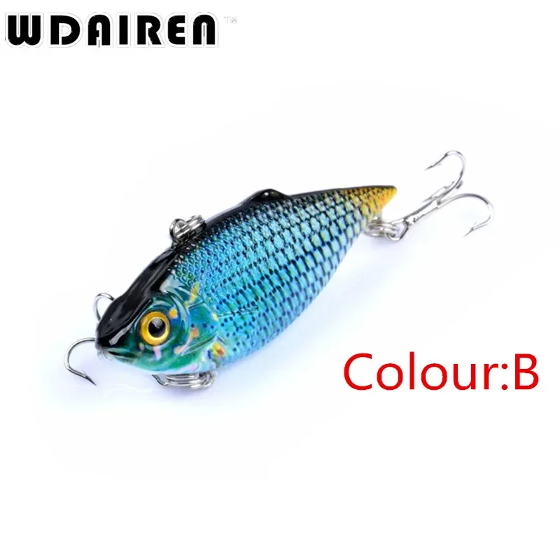 6 uds cebos Vib juego de Señuelos de Pesca con mosca mezclados cebos duros artificiales Wobbler realista aparejos de Pesca de carpa Pesca al por mayor - imagen 3