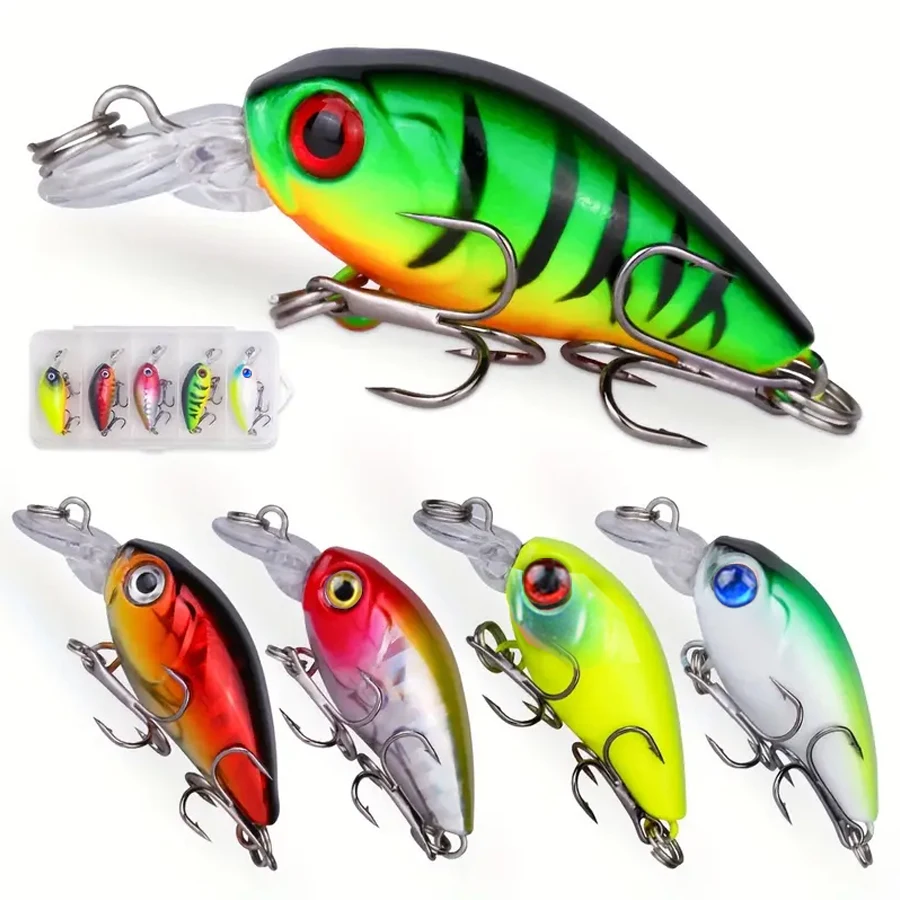 5 unids/caja Crankbait Señuelos de Pesca Set 3,8g Topwater Casting Minnow cebo Artificial duro Kit Wobblers para trucha lubina perca Pike