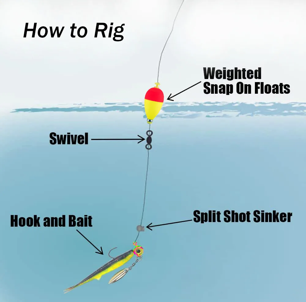 Bobbers flotantes de 5 piezas para pesca, Kit de corcho de pesca a presión, fijo - imagen 5