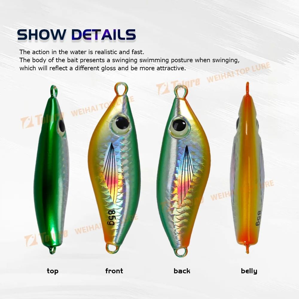 TOLU nuevo pequeño Butterball plantilla de pesca de Metal señuelos 45g 65g 85g100g Shore Casting Jigging cuchara señuelo brillo señuelo de pesca de agua salada - imagen 5