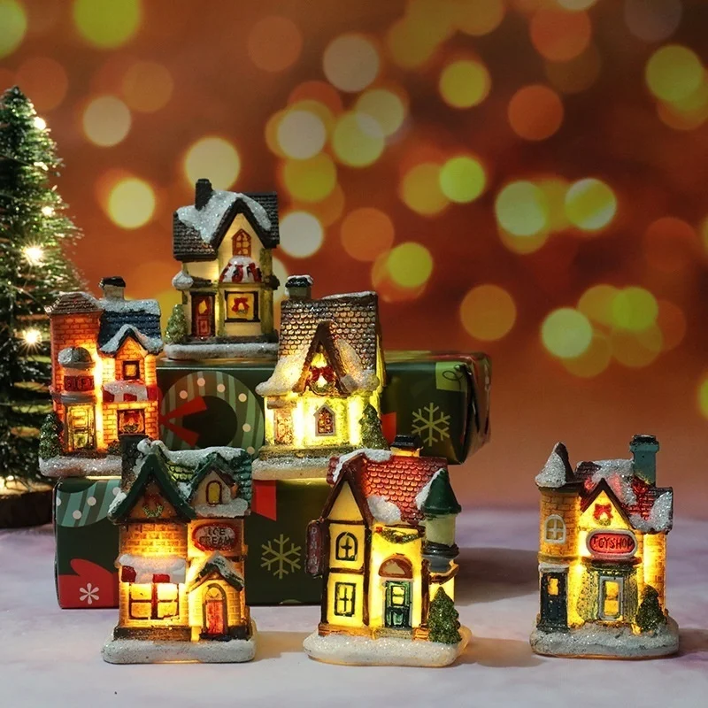 Casa de resina micropaisaje – Decoración navideña artesanal para regalo - imagen 3