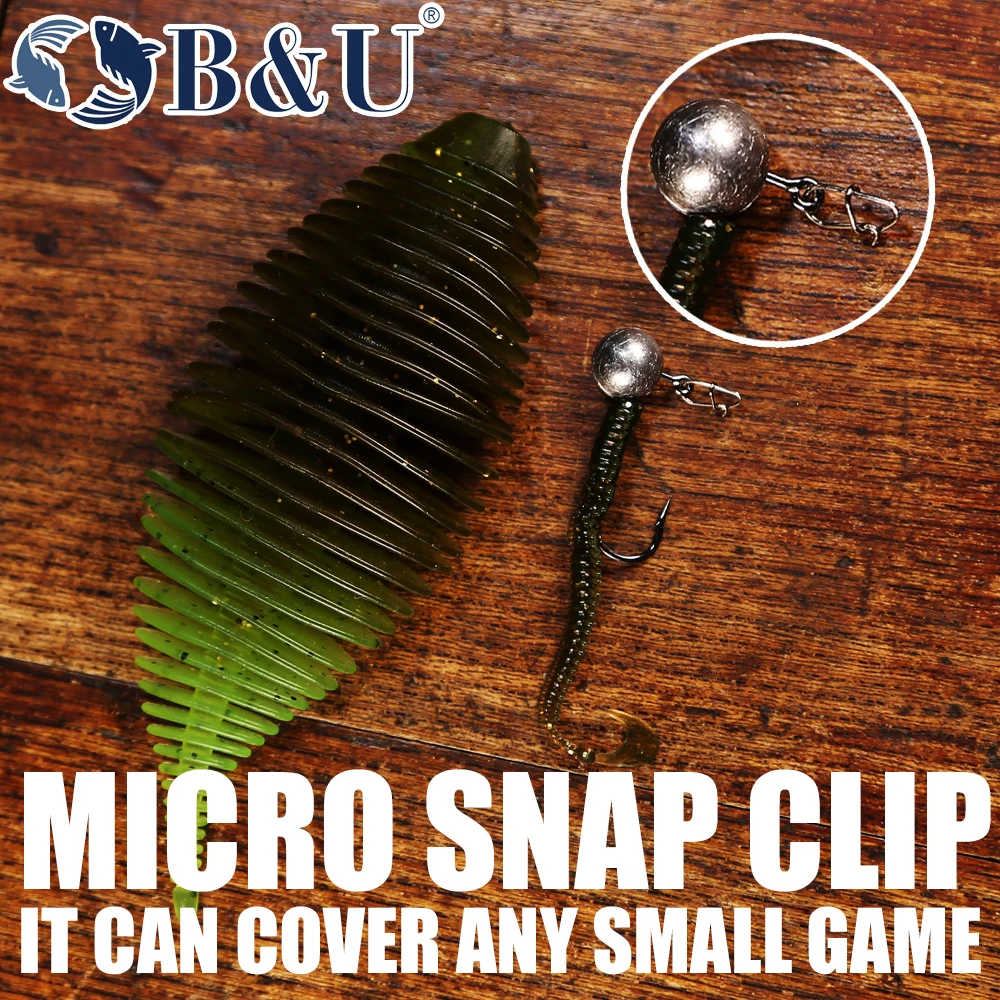 B & U-broches de pesca de acero inoxidable, 50 piezas, Micro Clips de cierre rápido, Conector de seguridad, accesorios, aparejos para señuelos, ganchos - imagen 4