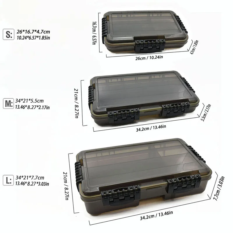 Caja de aparejos de pesca impermeable, accesorios de pesca de gran capacidad, caja de almacenamiento de herramientas, anzuelo, señuelo, caja de cebo falso, suministros de pesca - imagen 3