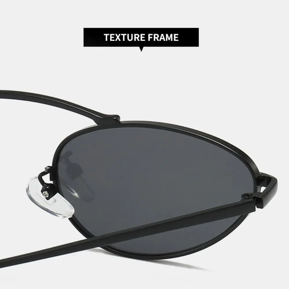 Gafas de sol tipo ojo de gato a la moda, gafas de sol ovaladas pequeñas Vintage, protección UV400, accesorios Retro Y2K para mujeres y hombres - imagen 3