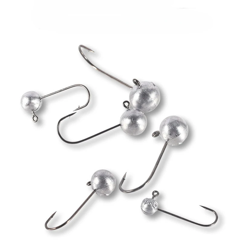 Gancho de cabeza de plantilla de piezas, anzuelo de Metal secundario, bola redonda de vástago largo, de 0,5-14g, para gusanos blandos, 1 unidad - imagen 4