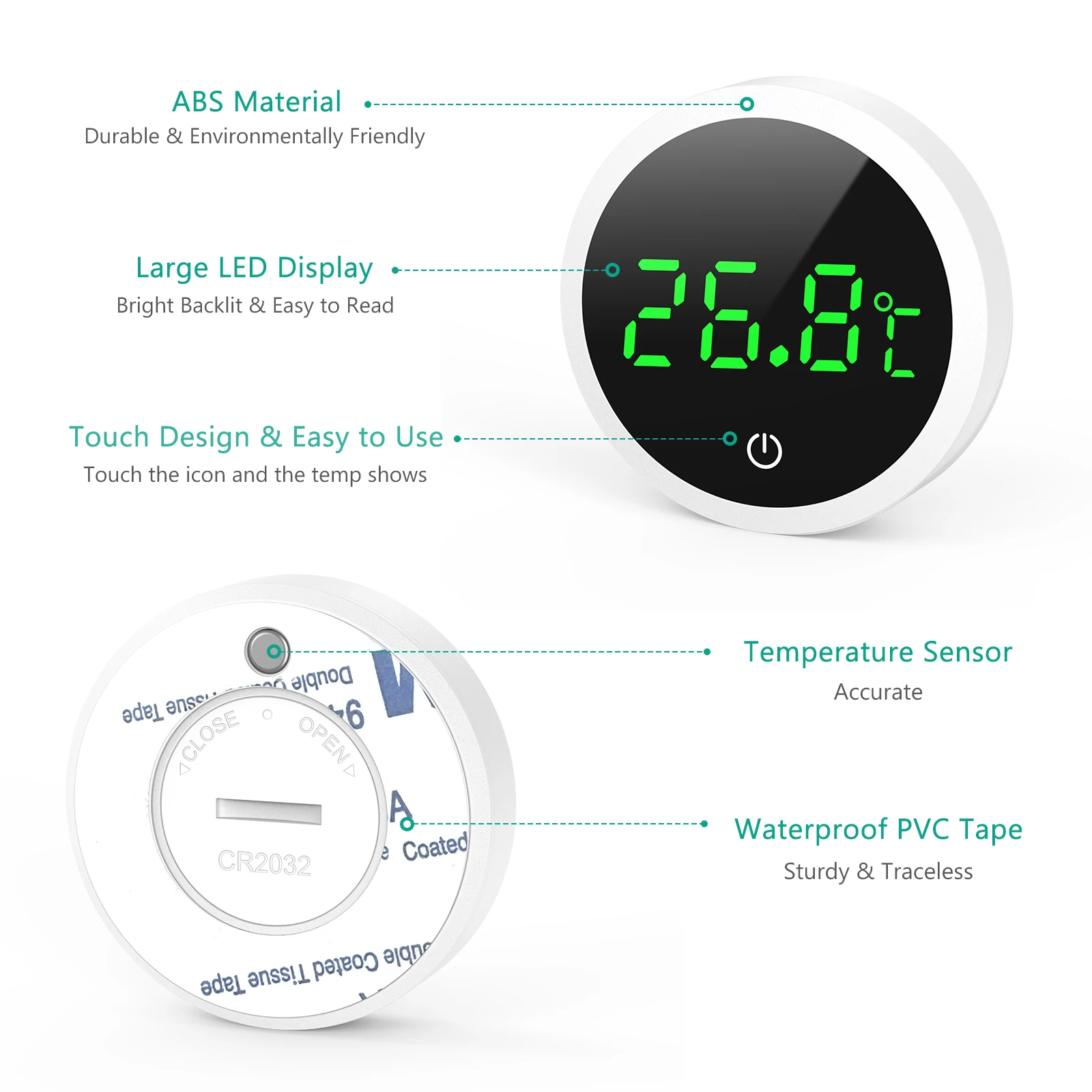 Termómetro digital LCD ORIA para acuario y terrario - imagen 3