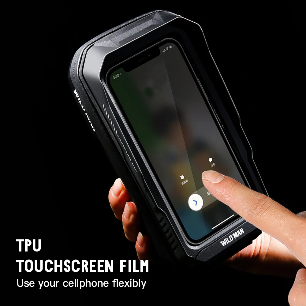 Funda de pantalla táctil de 6,7 pulgadas para manillar de bicicleta, bolsa frontal grande, resistente al agua, para tubo superior - imagen 4