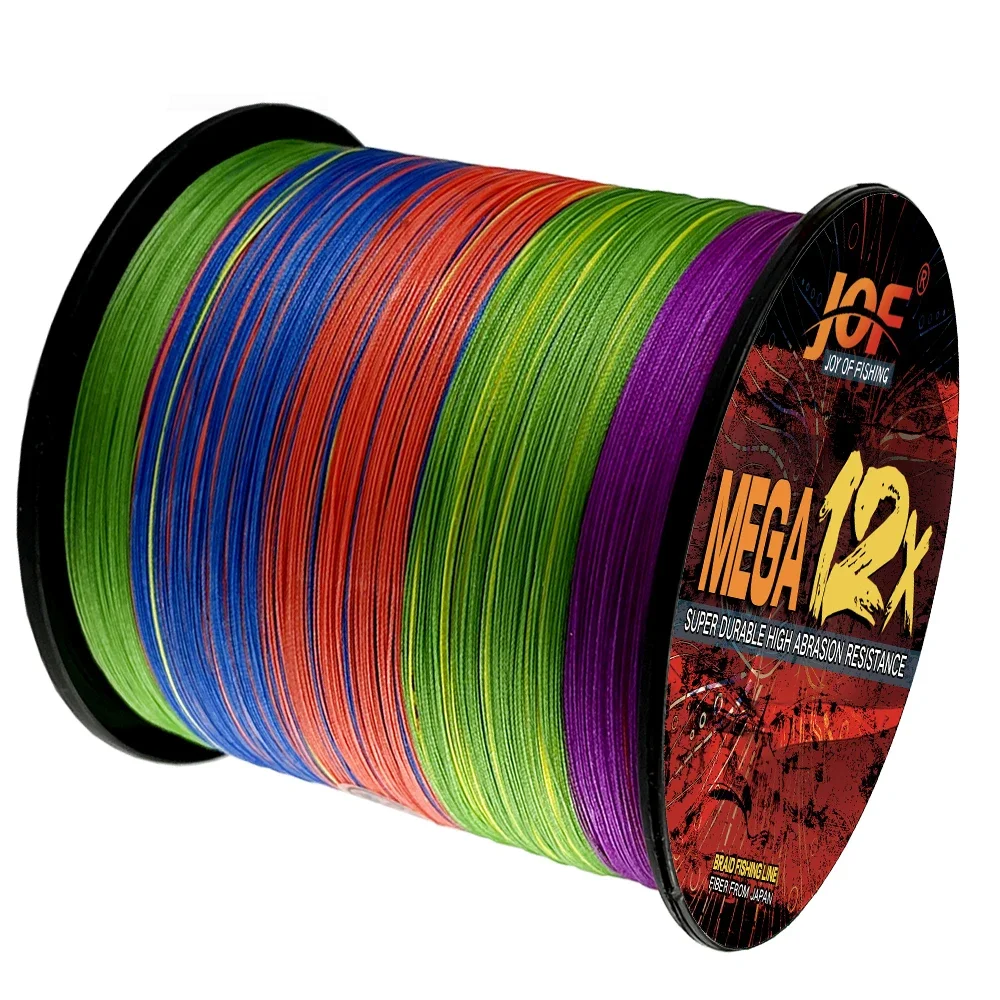 JOF12-Hilo de pescar de PE, hilo trenzado de 1000M, fibras de rendimiento, resistente a la abrasión, 4 colores - imagen 4