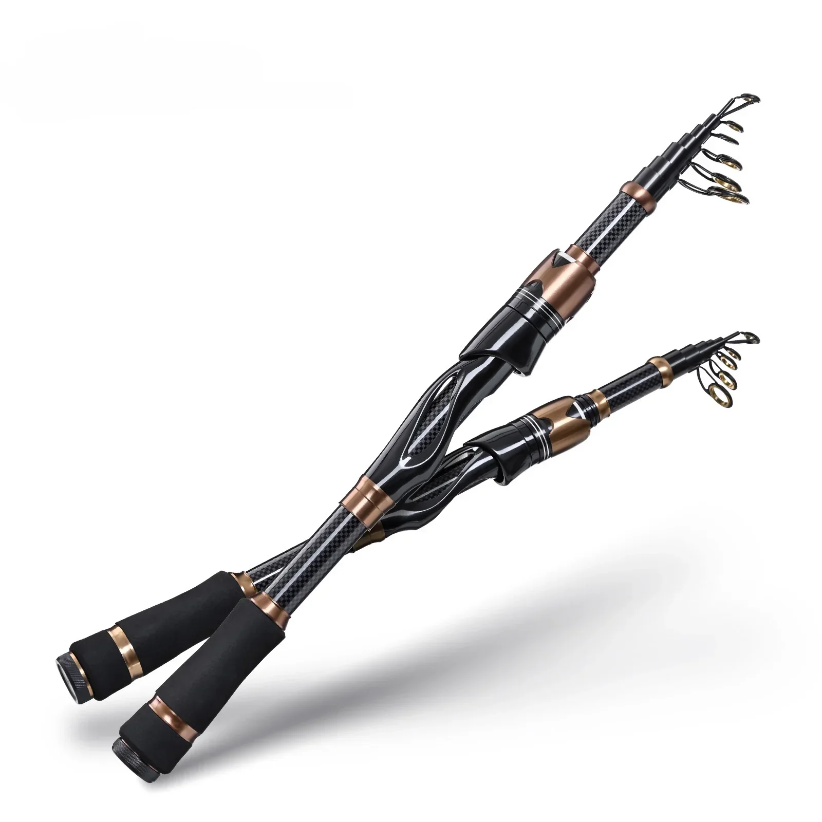 Caña de pescar telescópica de 1,8 m, 2,1 m y 2,4 m, caña de pescar giratoria de viaje de alto carbono, caña de pescar portátil antideslizante para pescador - imagen 2