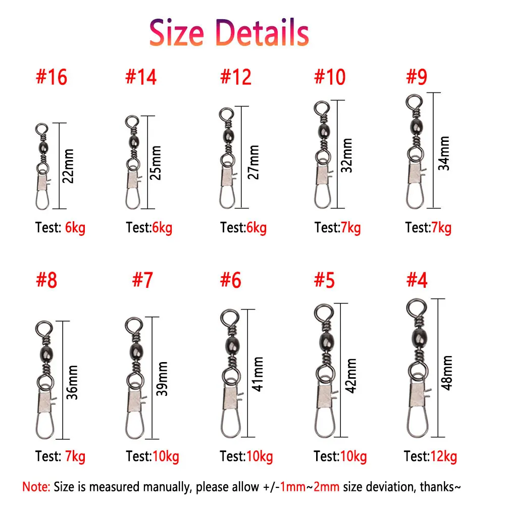 Bimoo-barril giratorio con enclavamiento, conector de pesca a presión, Pin a presión, señuelo de pesca rodante, aparejos Sabiki, accesorios para peces de mar - imagen 2