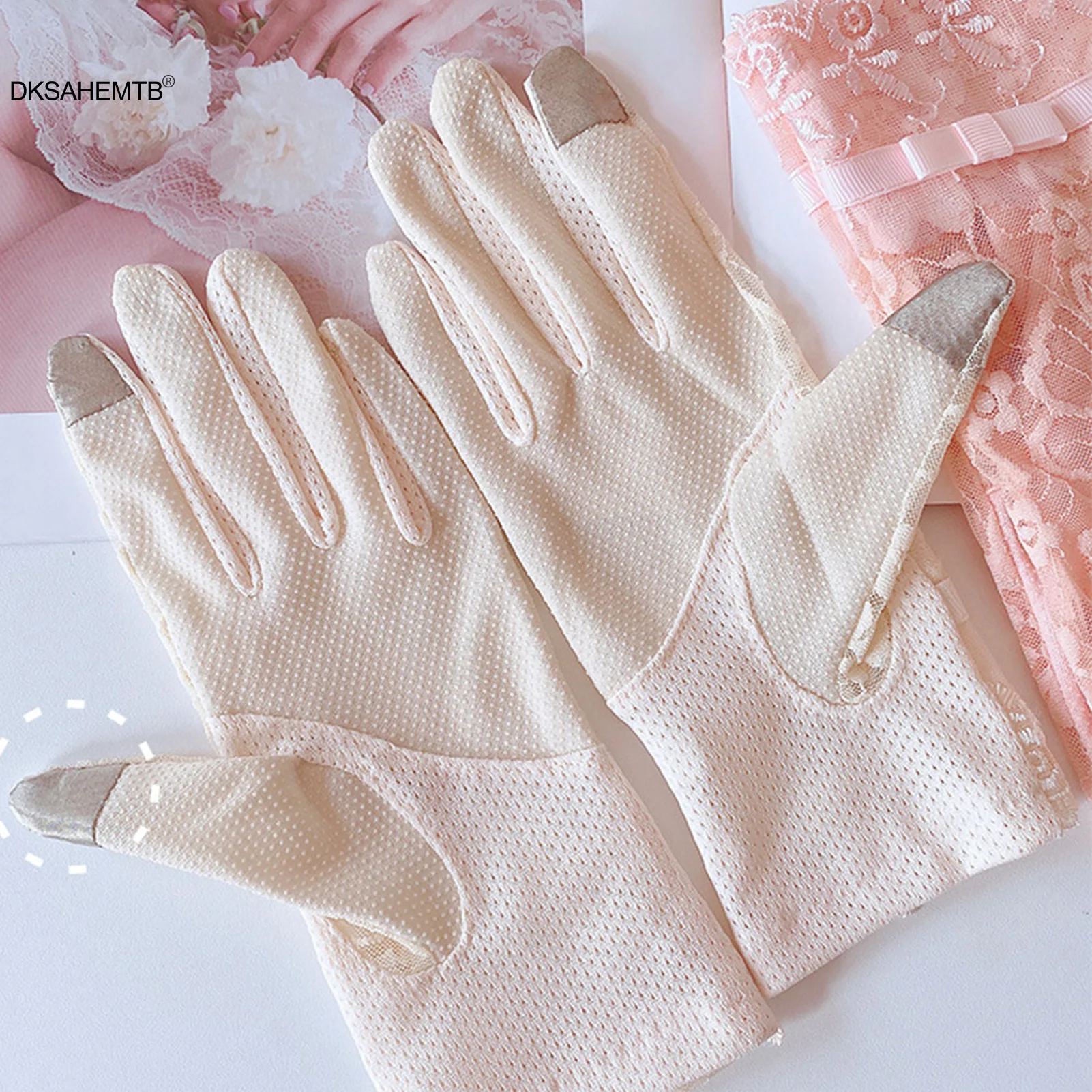 Guantes de verano para mujer, guantes protectores solares de encaje con protección Uv para viajes, ciclismo, Camping, diseño Sense Fashion, mitones finos antideslizantes - imagen 4