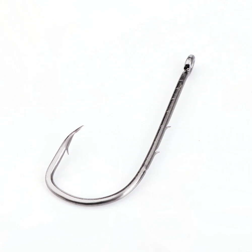 FISH KING-anzuelo de pesca de 50-100 piezas 92666, señuelo con púas dobles afiladas, acero al carbono, 5/0-10 # - imagen 5