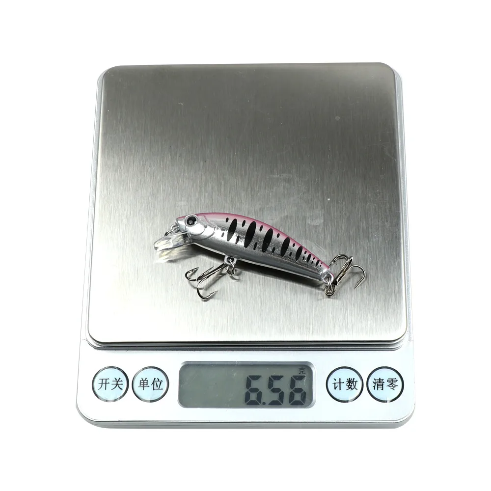 Señuelo de pesca que se hunde Minnow 6,5g/5cm Killer Sebarau Pavo Real ojos 3D cebo láser con 2 anzuelos Trible - imagen 4