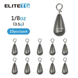Elite TG 10 Uds 1,3g-21g pesas de plomo rápidas de pesca, tackel de pesca tipo bala de lubina, conector de anzuelo de aparejo libre/Texas/Carolina