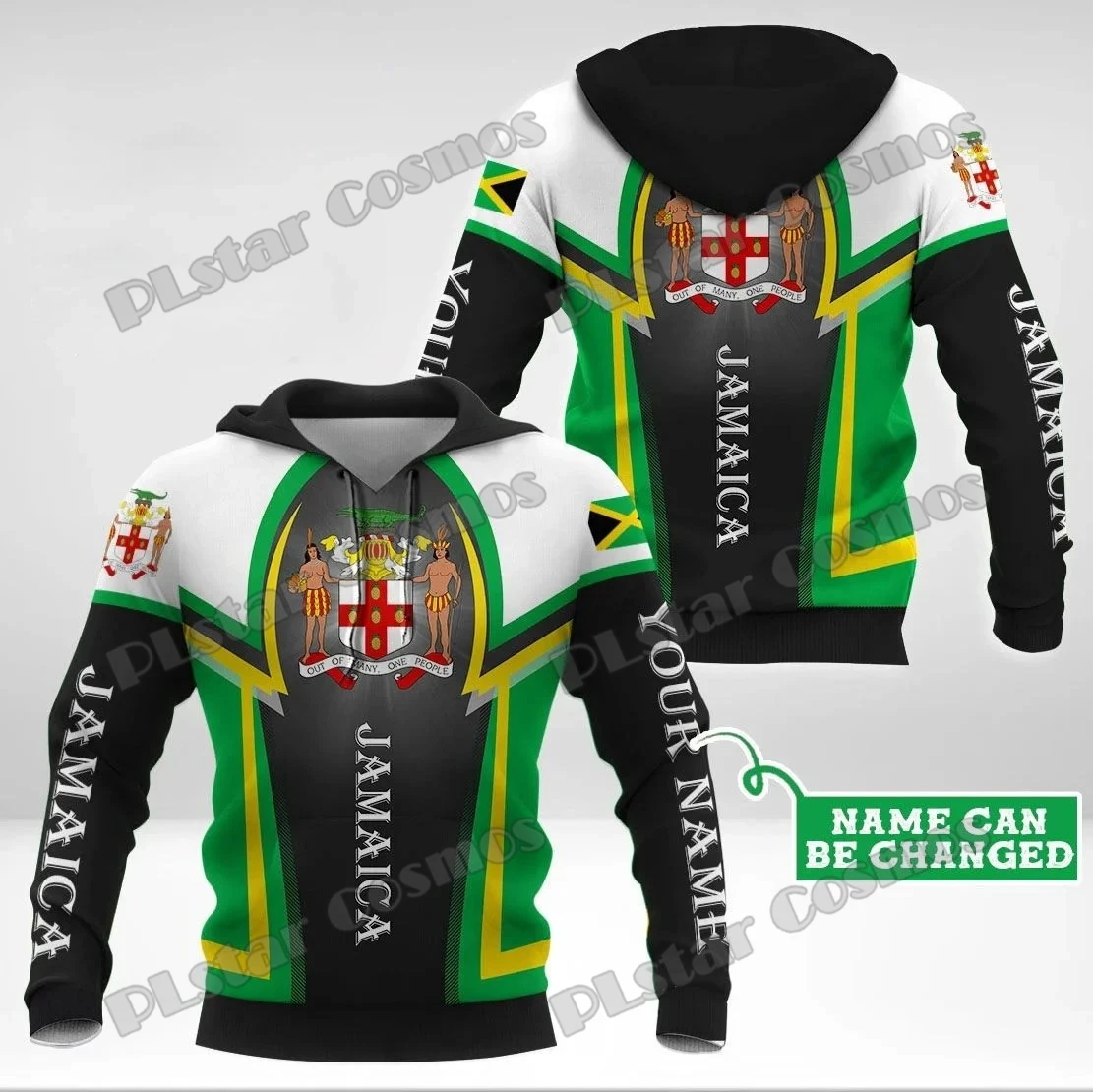 PLstar Cosmos nombre personalizado jamaica escudo de armas y bandera 3D impreso hombres sudaderas con capucha Unisex Casual otoño Sudadera con capucha QDY25 - imagen 5