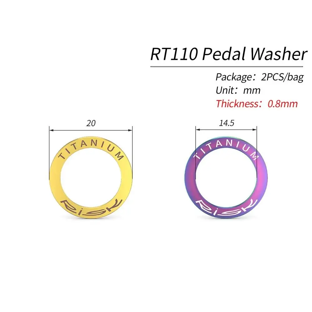 Detalle del espaciador dorado para pedal de bicicleta