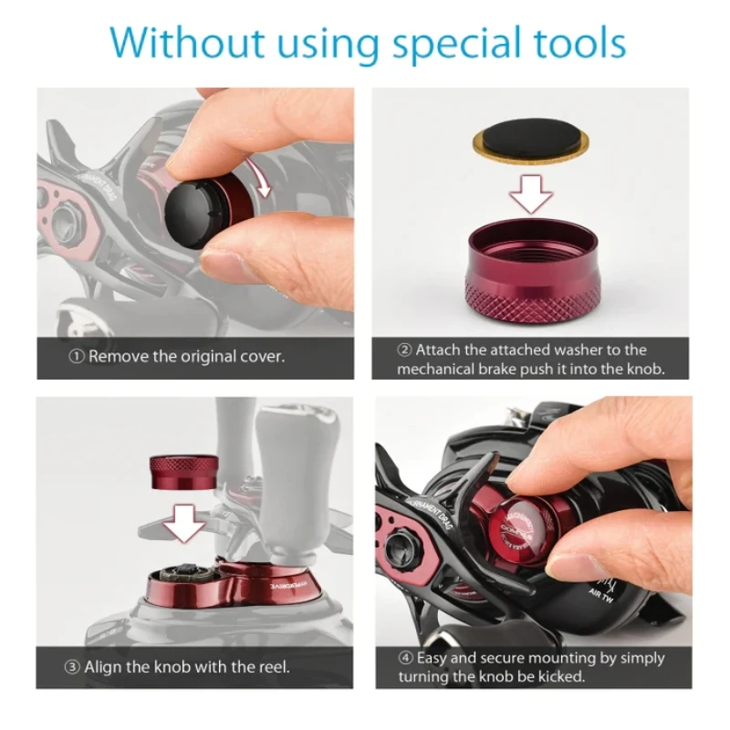 Tapa de perilla de tensión de carrete Gomexus para Shimano Daiwa Tatula Steez zillion alphas carrete de pesca Baitcasting freno mecánico - imagen 3