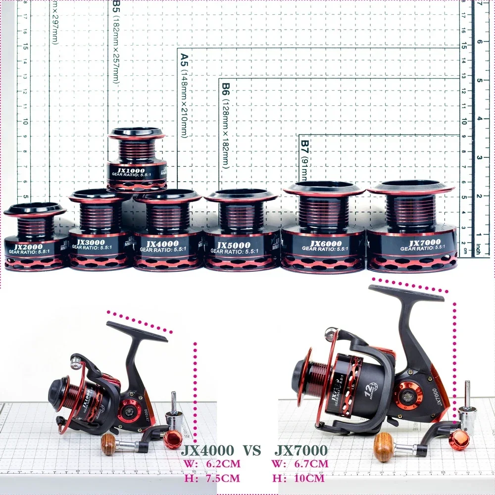 Carrete de pesca giratorio, accesorio de Metal, mango plegable, Europa, EF 1000- 9000, 5,5 12BB: 1, gran oferta - imagen 5