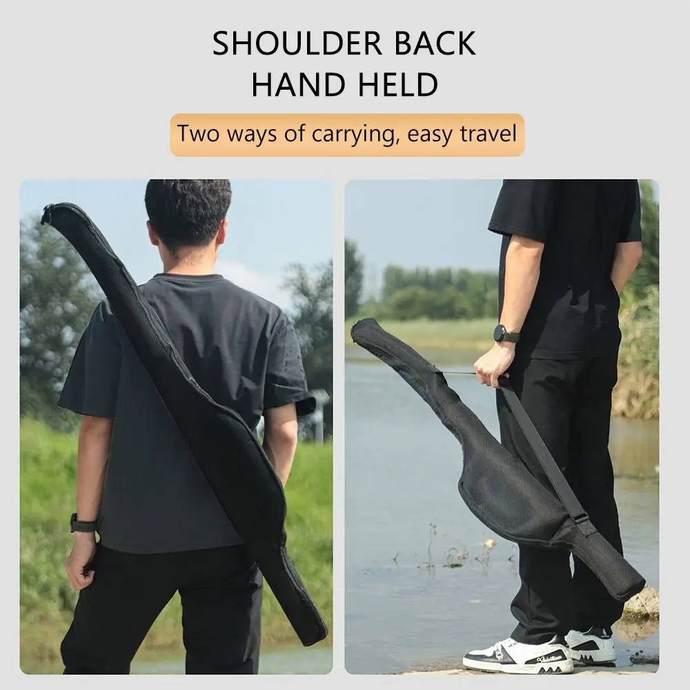 Bolsa plegable para caña de pescar con correa al hombro