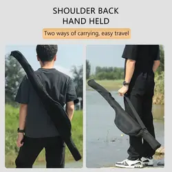Bolsa plegable para caña de pescar con correa al hombro
